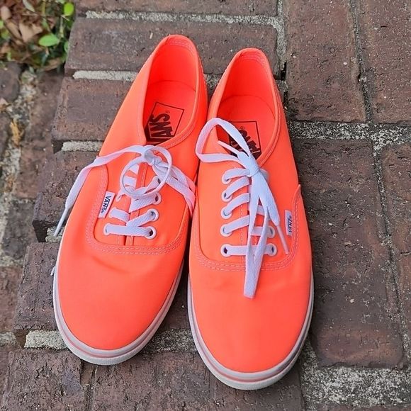 Vans Shoes - Vans, Neon Orange lace up Authentics Unisex